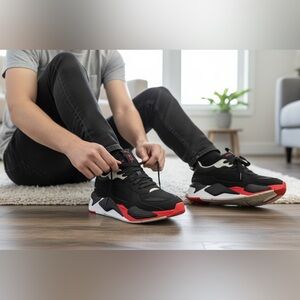 Puma RS-X Road in the "Black/High Risk Red/White Running sneakers Mens 7.5